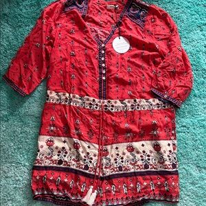 Spell Red and Blue Patterned Jumpsuit